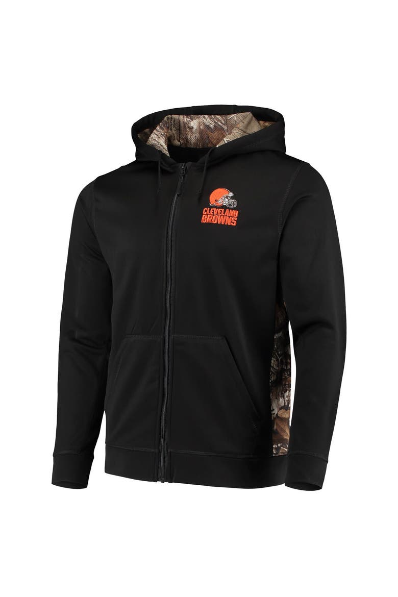 Men's Dunbrooke Black/Realtree Camo Cleveland Browns Decoy Tech Fleece Full-Zip Hoodie, Alternate, color, Black