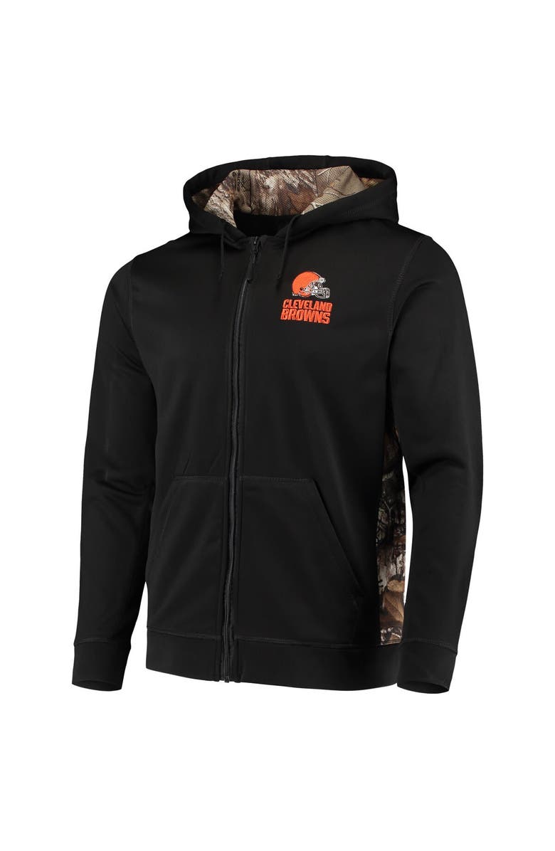 DUNBROOKE Men's Dunbrooke Black/Realtree Camo Cleveland Browns Decoy Tech Fleece Full-Zip Hoodie, Alternate, color, Black