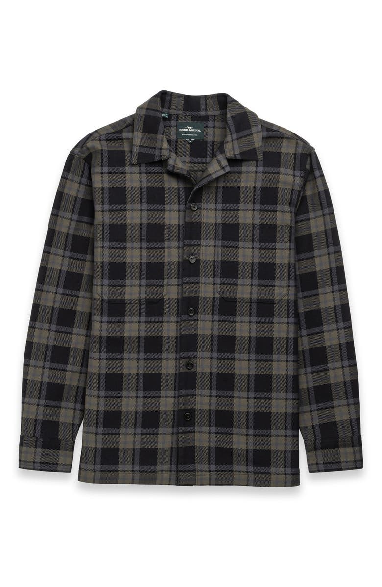 Rodd & Gunn Kingsland Plaid Cotton Overshirt, Alternate, color, Moss