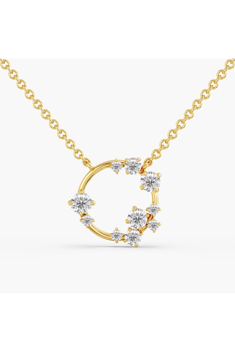 Starlight Open Circle Pendant Lab Diamond Necklace in 14K, Alternate, color, White Gold
