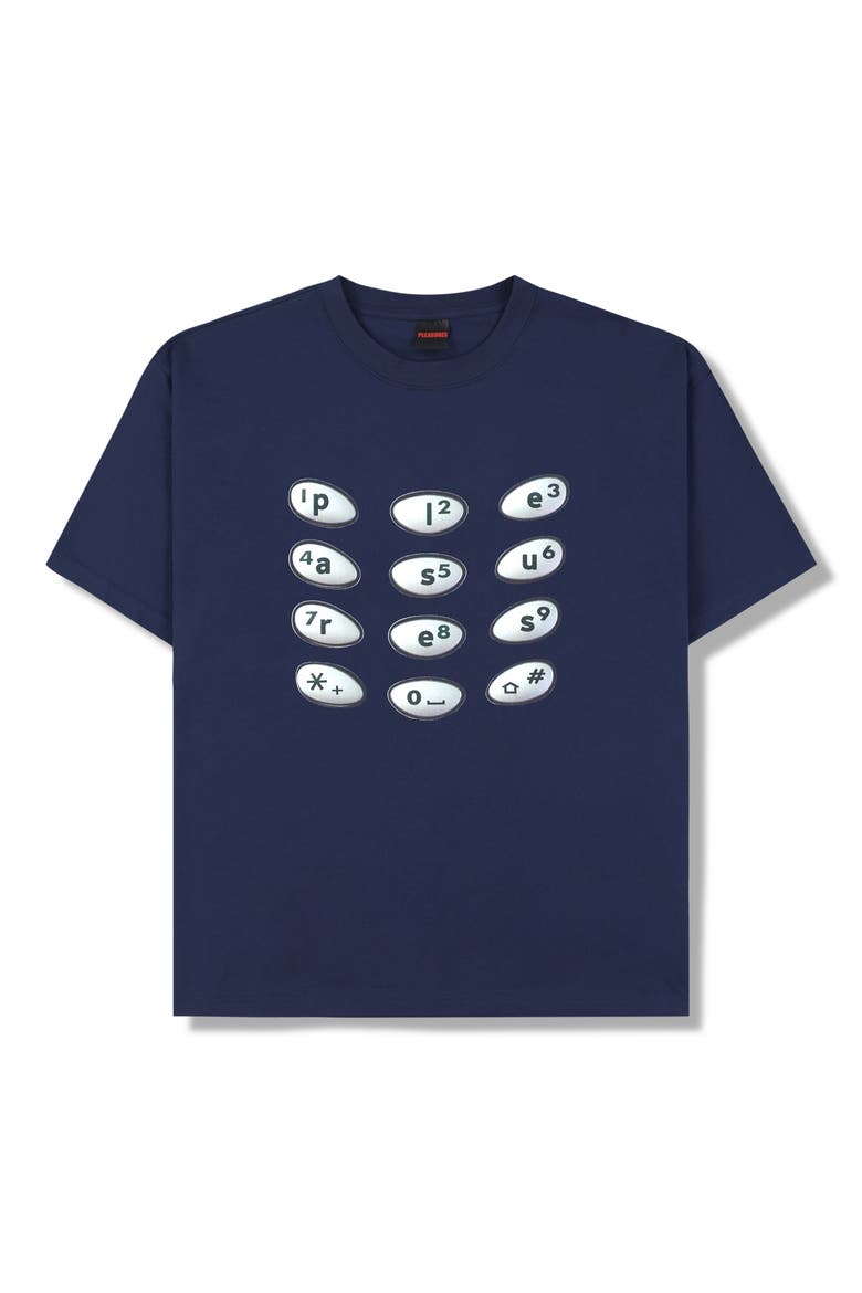 Buttons Graphic T-Shirt, Main, color, NAVY