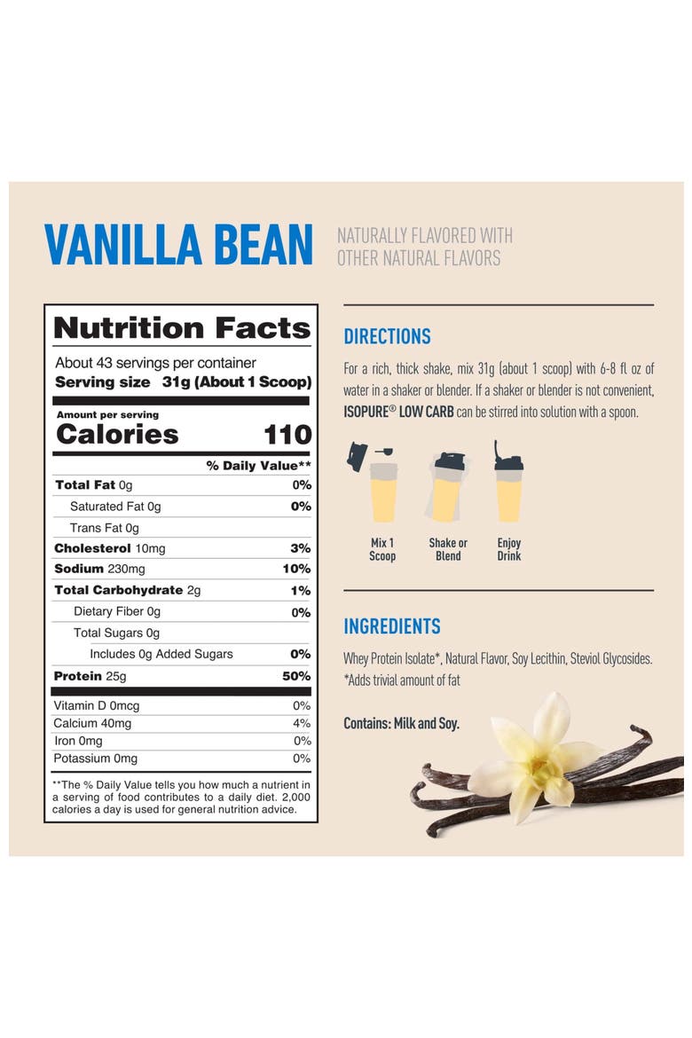Low Carb Naturally Sweetened Vanilla Protein Powder, Alternate, color, None