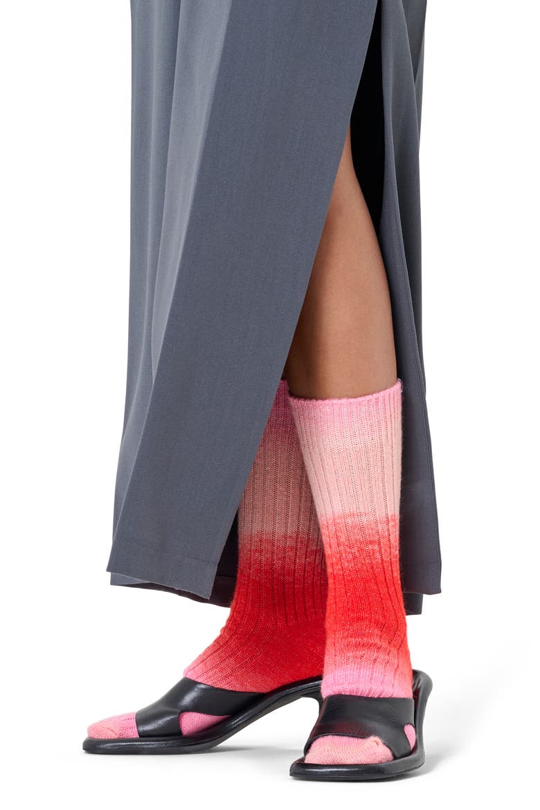 Gradient Crew Socks, Alternate, color, RED