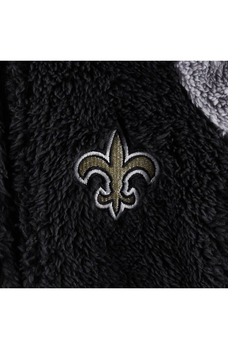 Outerstuff Newborn & Infant Black/Gray New Orleans Saints Game Nap Teddy Fleece Bunting Full-Zip Sleeper, Alternate, color, Black