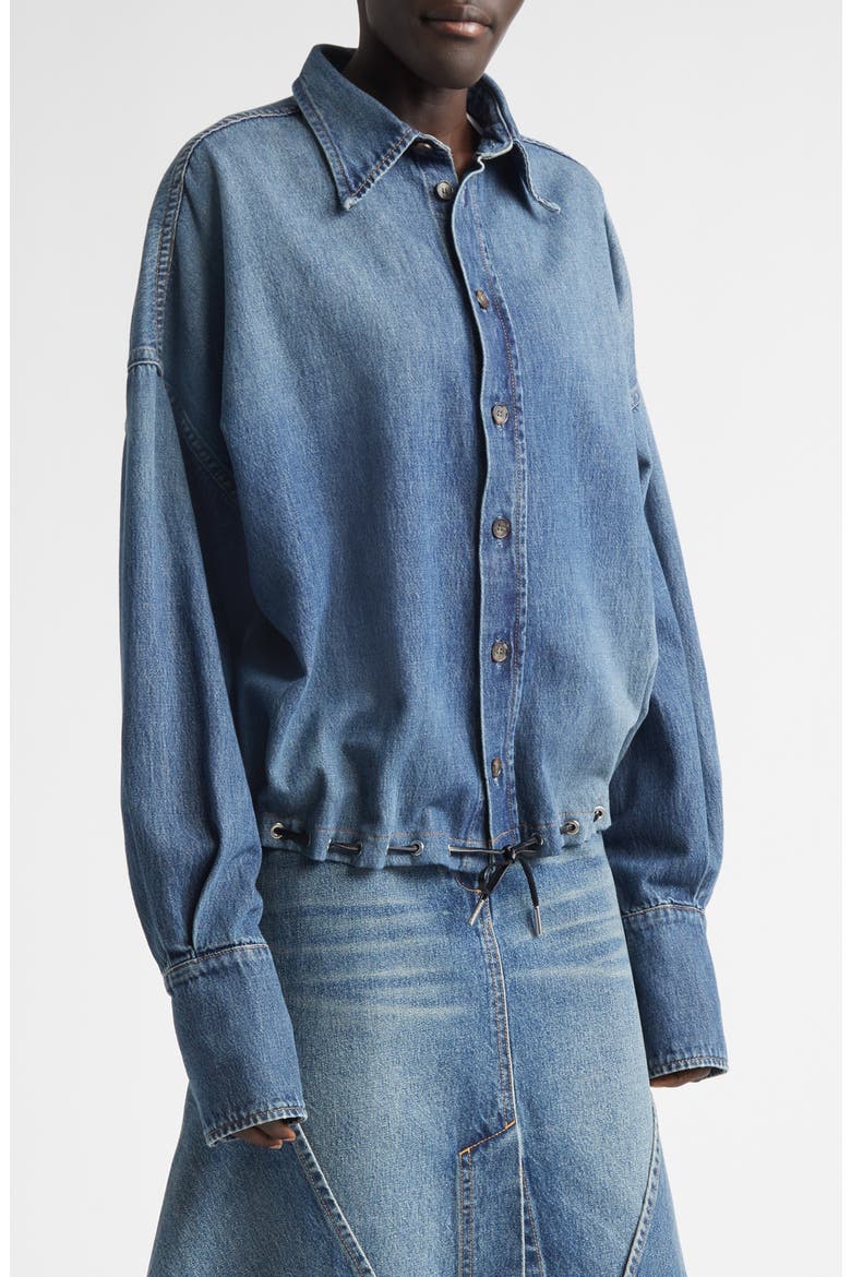 The Leland Drawstring Denim Shirt, Main, color, DAKOTA WASH