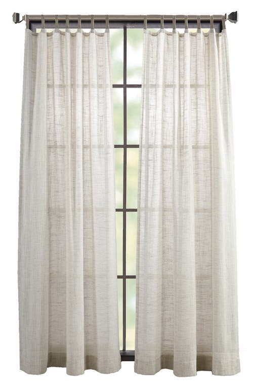 Dkny Set Of 2 Classic Sheer Jute Tab Curtain Panels In Linen