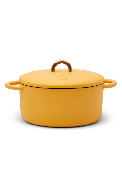 Great Jones Dutch Baby 3.5-Quart Enamel Cast Iron Dutch Oven with Lid in Mustard 