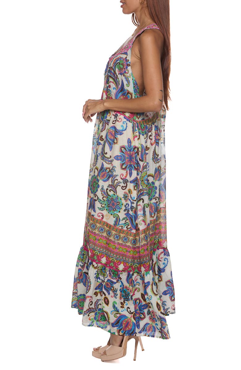 RANEES Tiered Maxi Halter Dress, Alternate, color, Blue