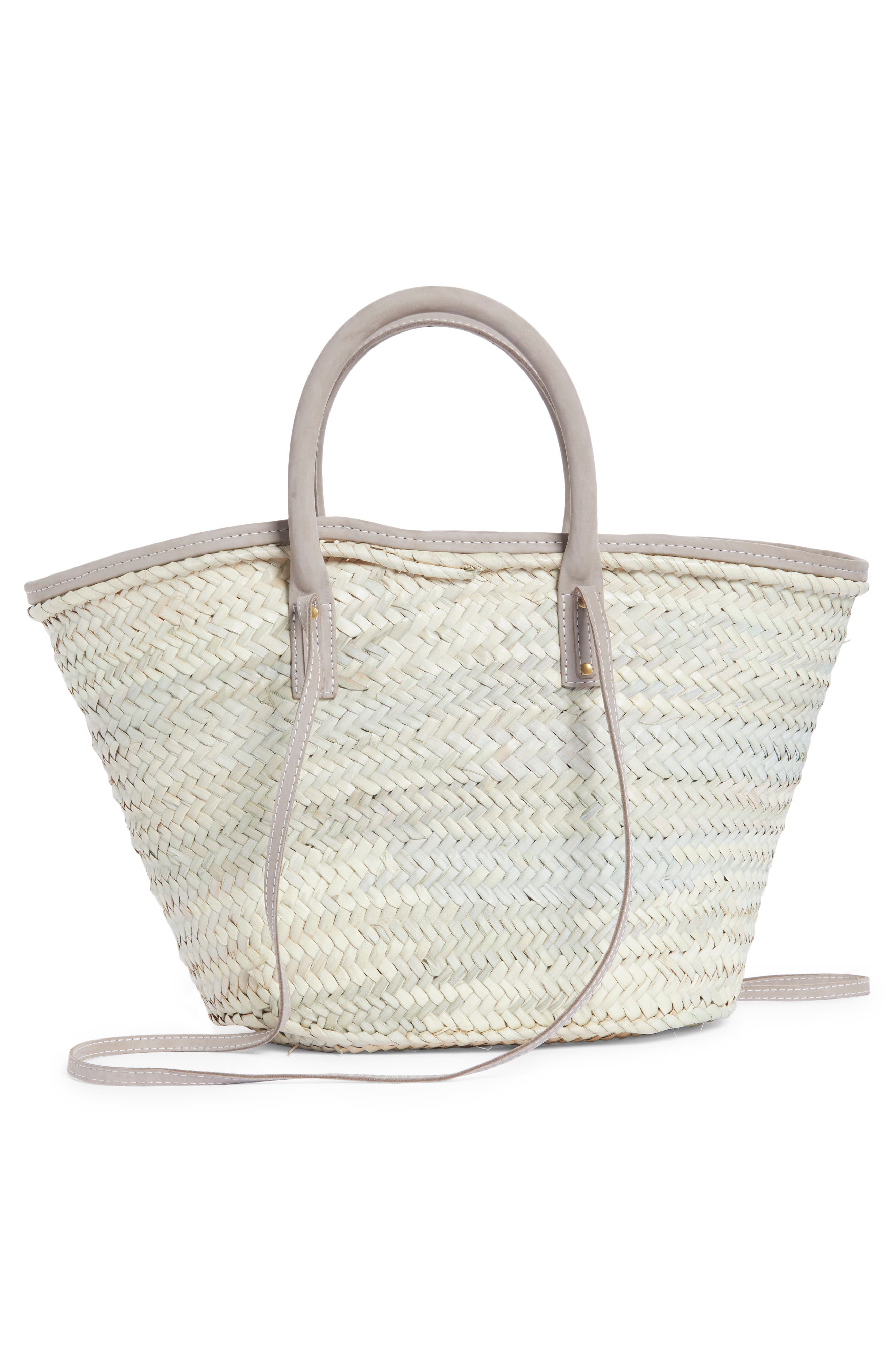 Jacquemus Le Panier Soleil Straw & Leather Tote, Alternate, color, 
