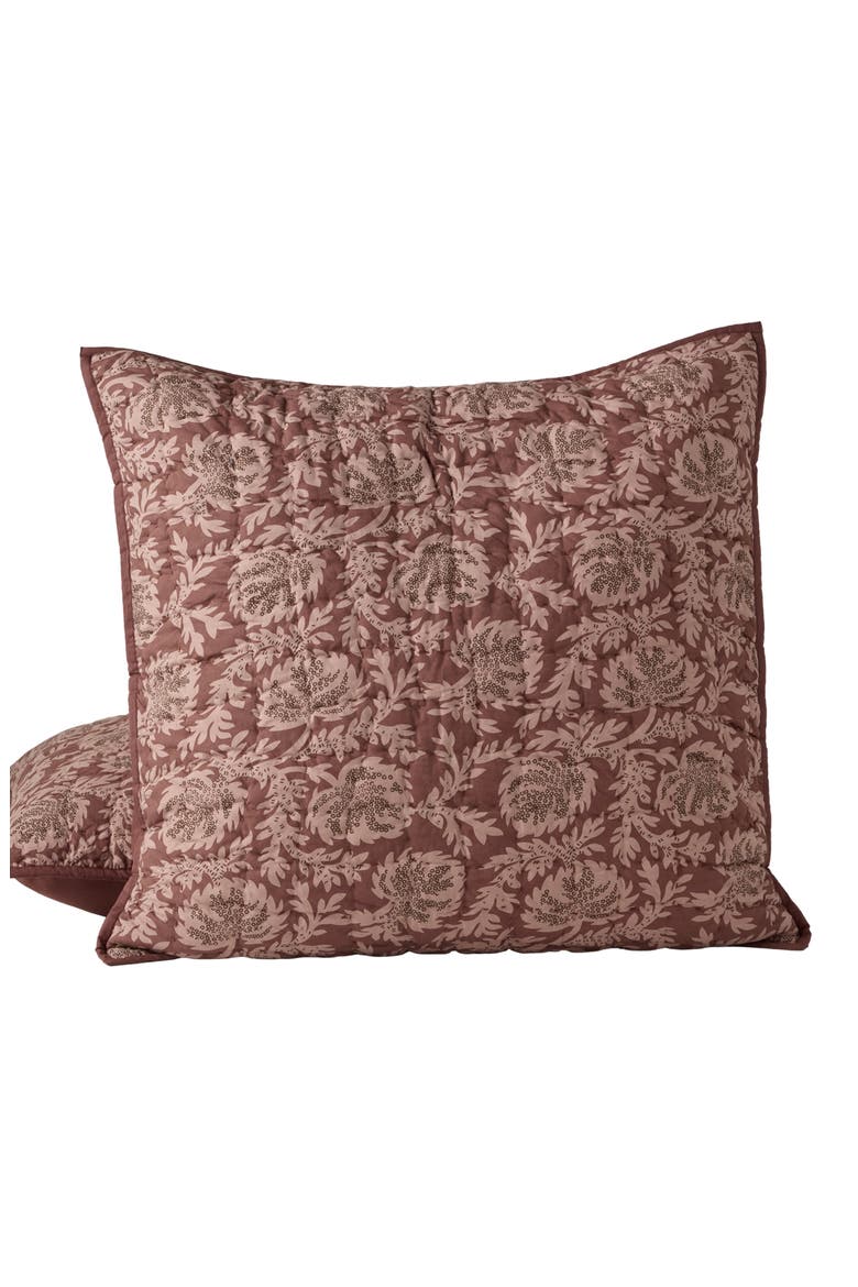 Robles Hand-Stitched Organic Cotton Sham, Main, color, MULBERRY W/ CAROB