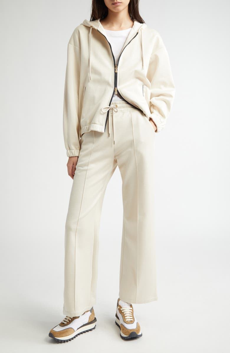 Eleventy Stretch Cotton & Silk Zip Hoodie, Alternate, color, 