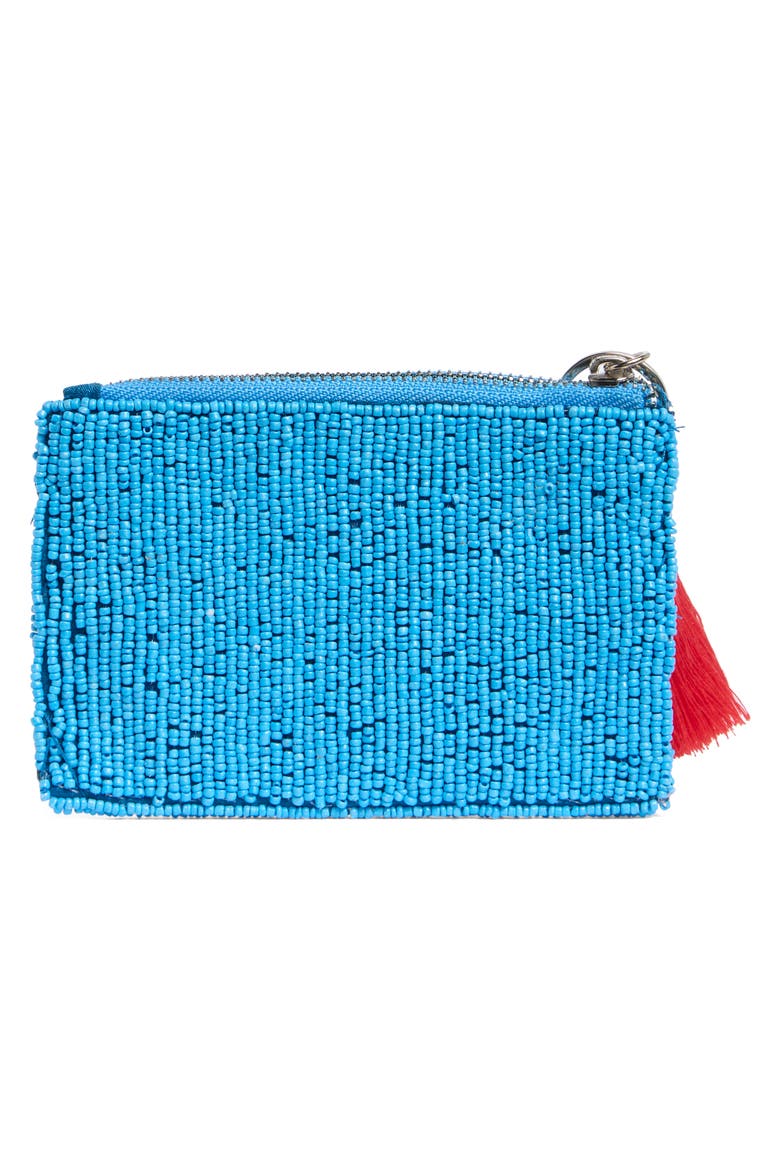 Stripe Lemon Beaded Coin Pouch, Alternate, color, BLUE MULTI