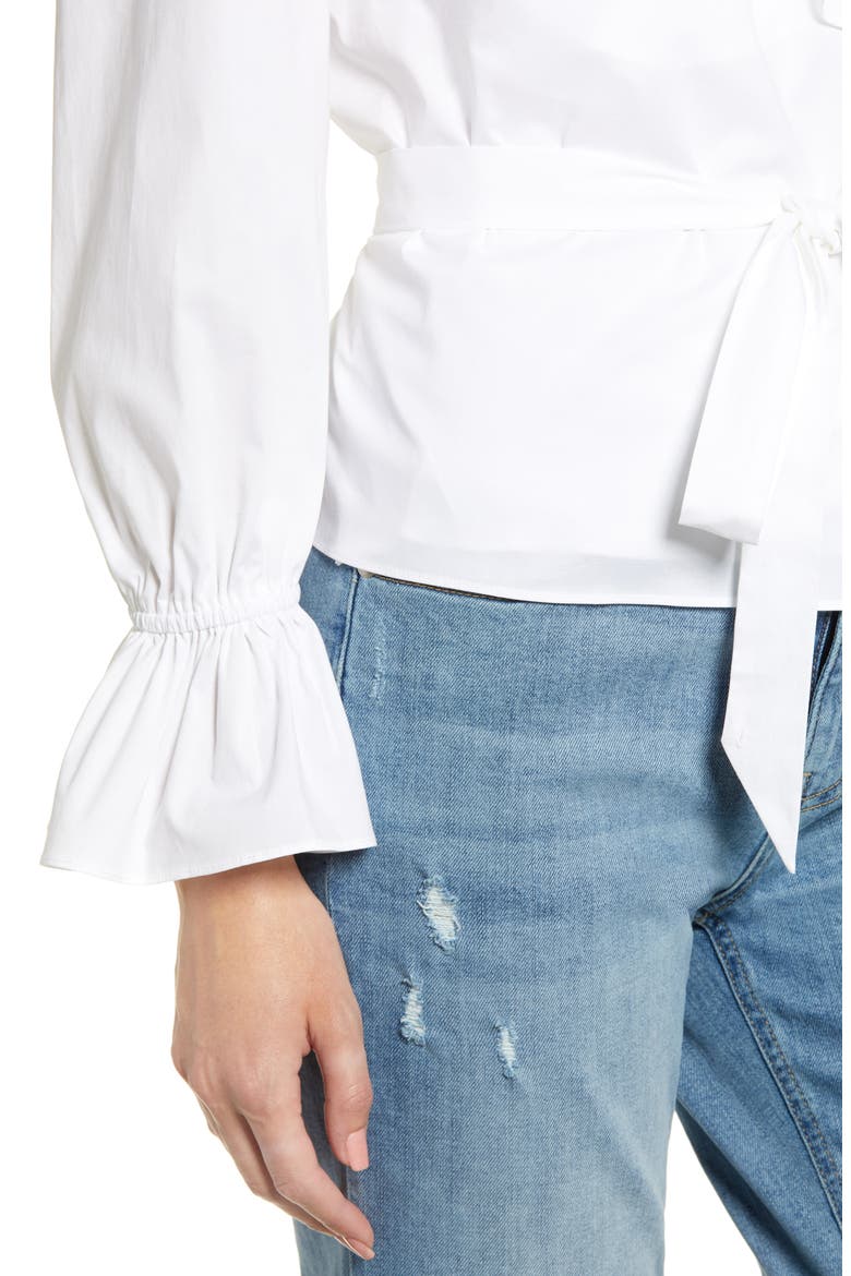 Ruffle Wrap Top, Alternate, color, WHITE