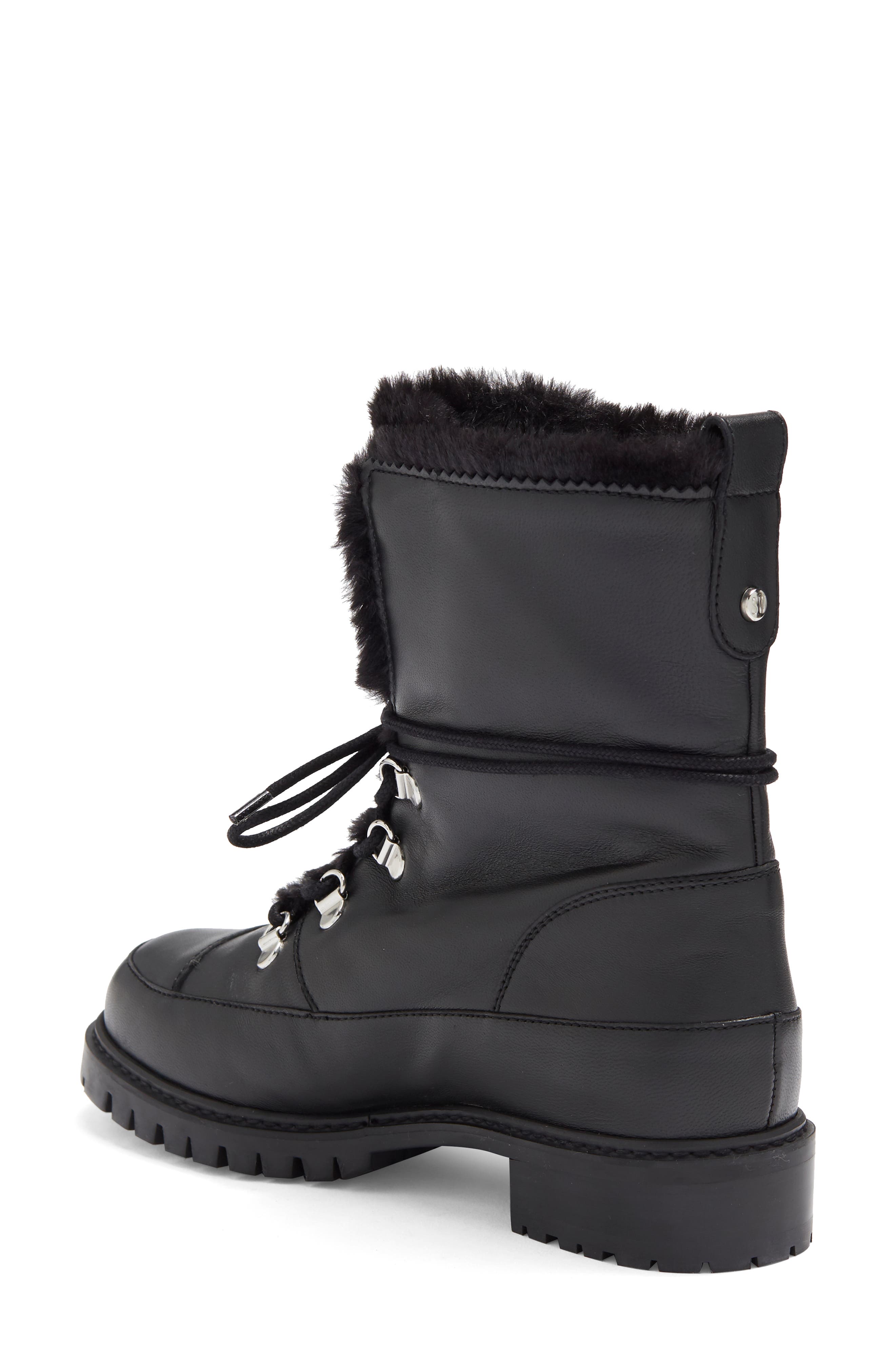 Stuart Weitzman Luge Faux Fur Lace-up Bootie, Alternate, color, 