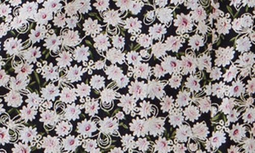 Free The Roses Embroidered Floral Print Puff Sleeve Minidress In Black