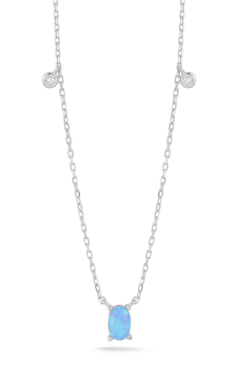 GLAZE JEWELRY Opal Necklace, Main, color, Silver