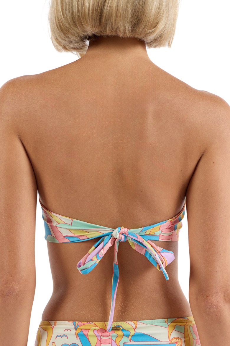 The Paradiso - Gold Ring Bandeau Bikini Top, Alternate, color, Yellow