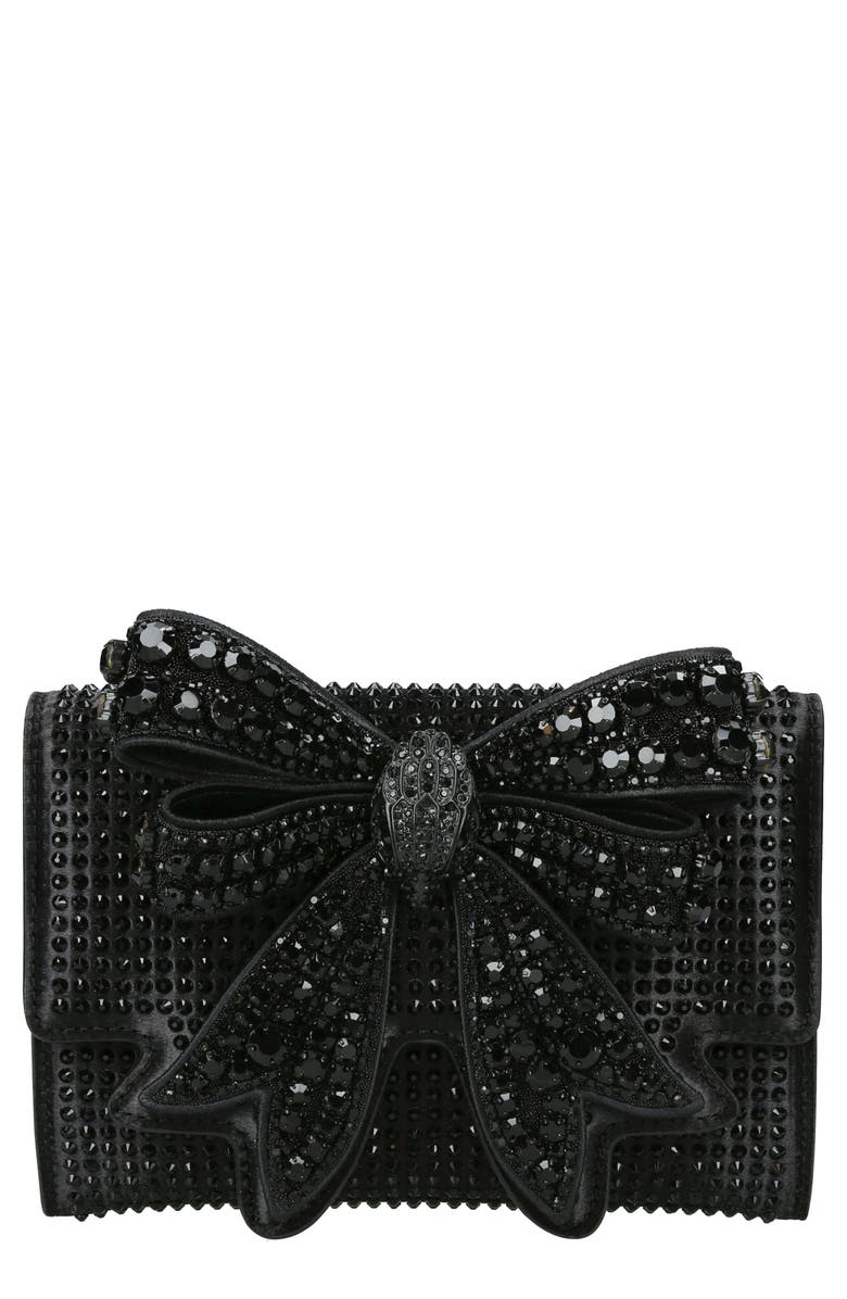 Kurt Geiger London Shoreditch Crystal Embellished Bow Wallet on a Chain, Main, color, 