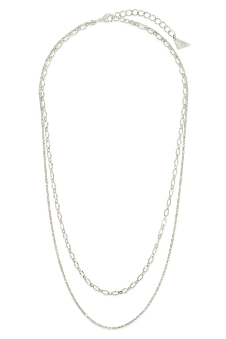 Serenity Mixed Chain Necklace, Main, color, SILVER