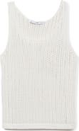 MANGO Semisheer Crochet Tank Top