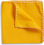 Beau Ties of Vermont Linen Whipstitch Pocket Square