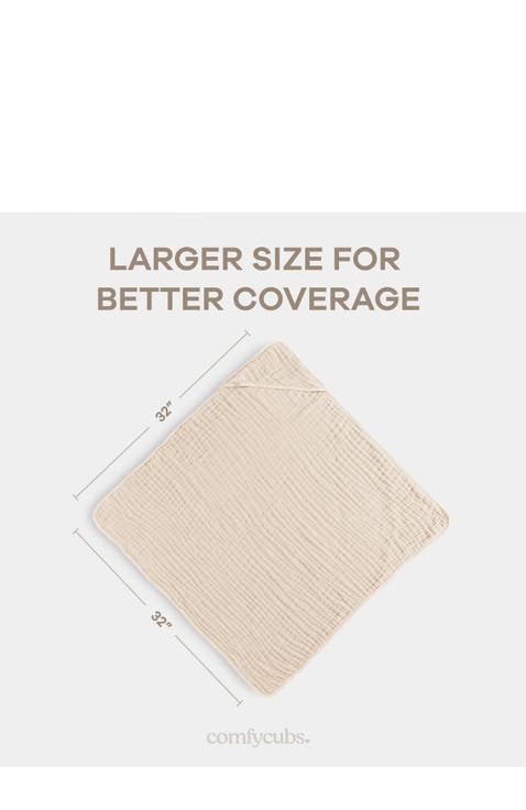 Hooded Baby Towels - 6 Layers, Pack of 2