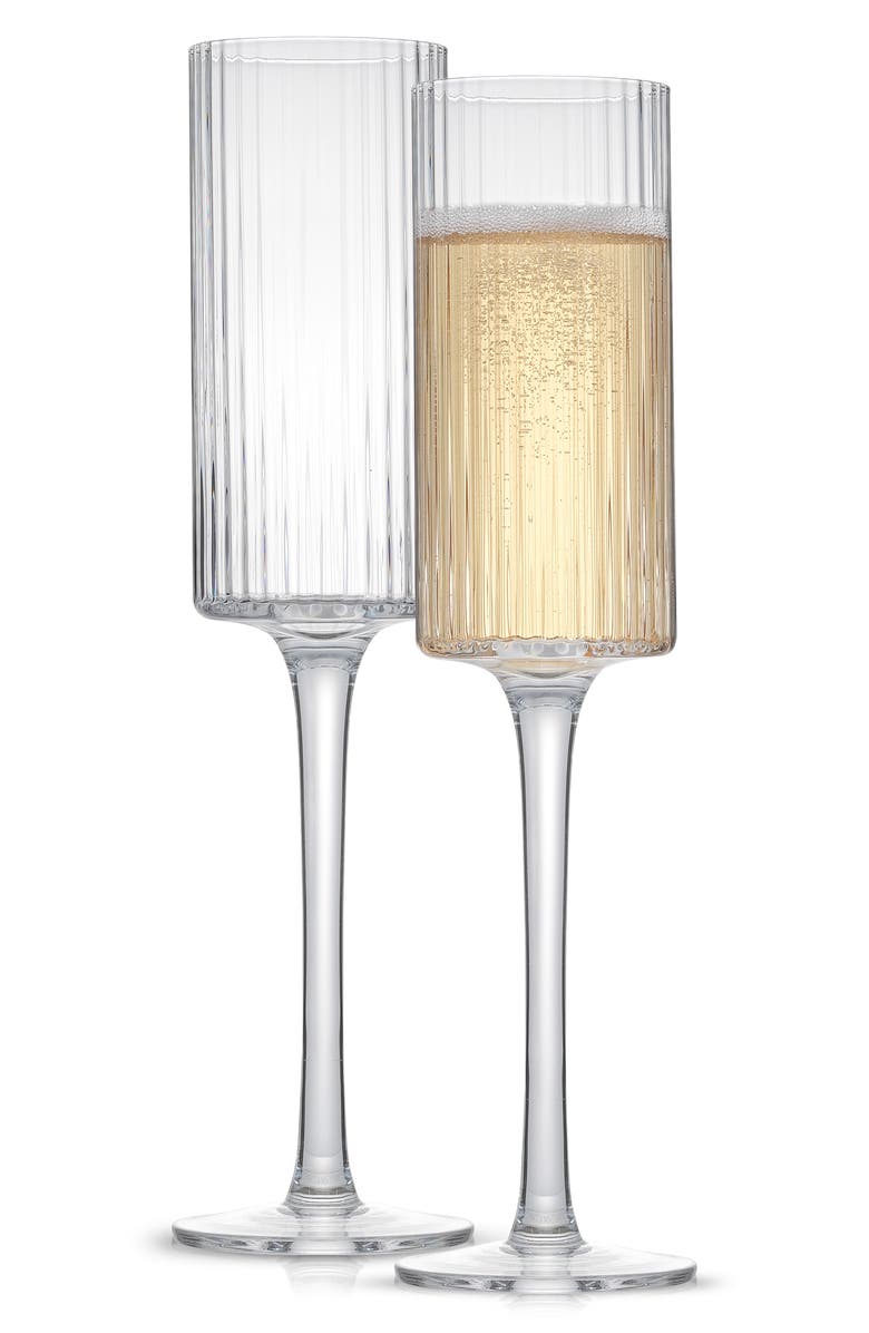JoyJolt Elle Flute Champagne Glasses - Set of 2, Main, color,