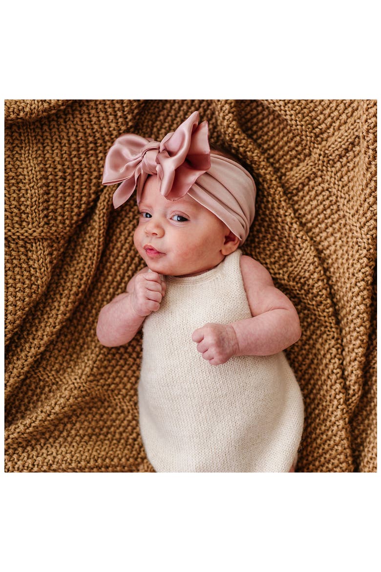 2-Pack Fab Bow Satin Headbands, Alternate, color, ANTIQUE PINK IVORY