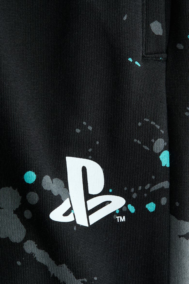 Printed Brushed-inside Joggers, Alternate, color, Black/PlayStation