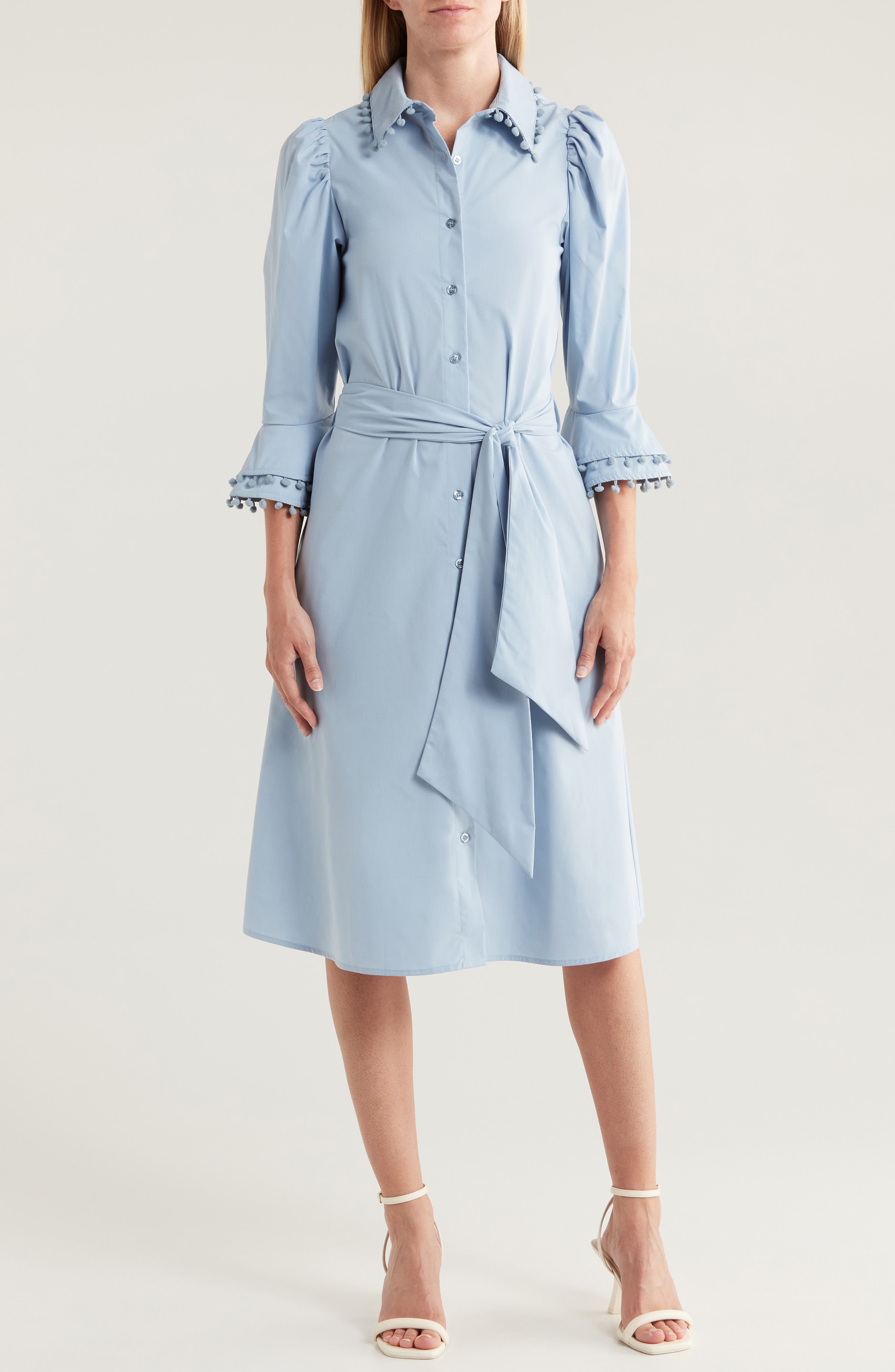 BY DESIGN Lucia Stretch Cotton Poplin Shirtdress