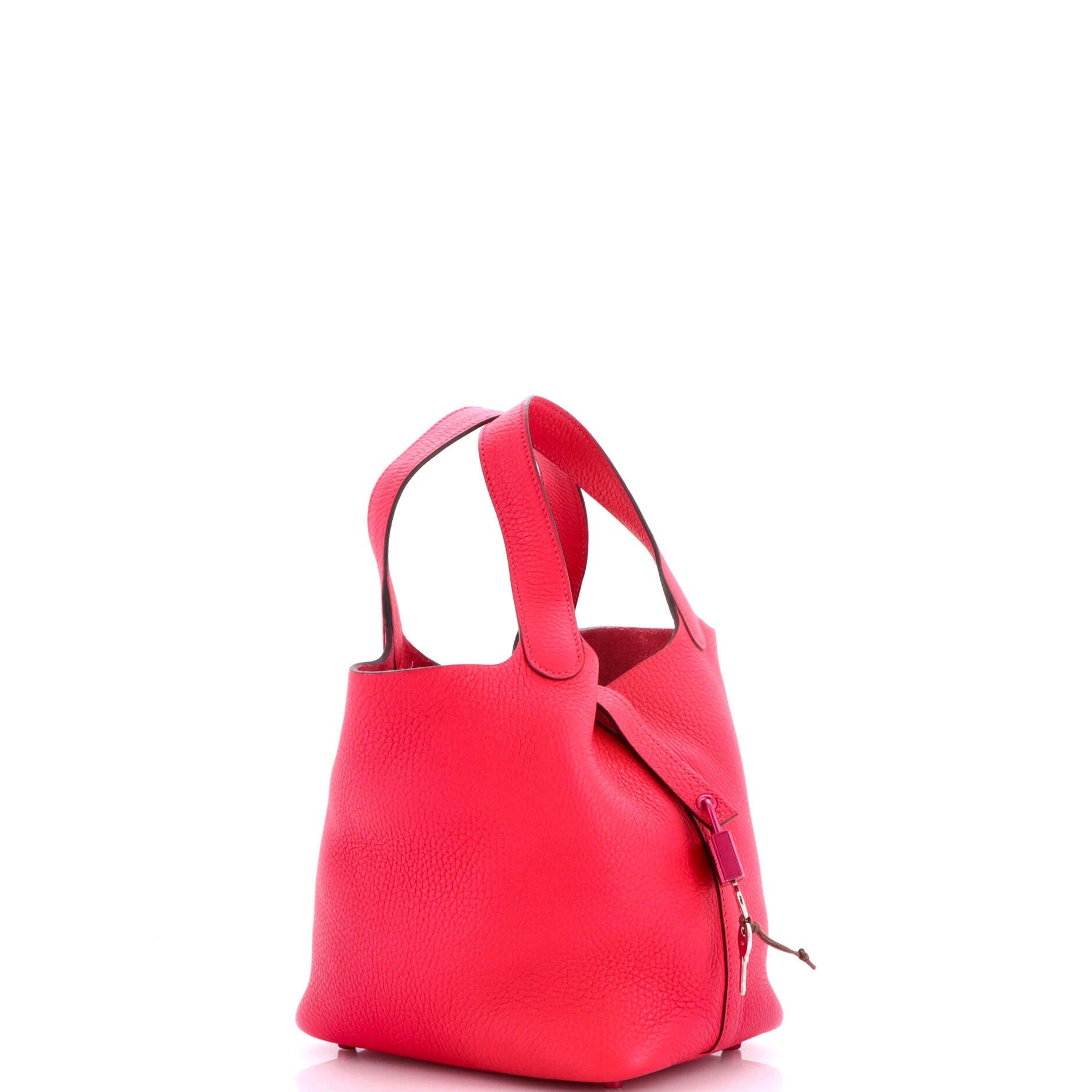 Pre-Owned Hermes Monochrome Picotin Lock Bag Clemence PM, Alternate, color, Rose Mexico