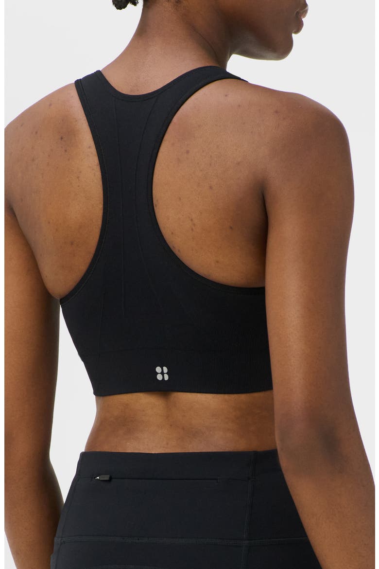 Stamina Seamless Sports Bra, Alternate, color, BLACK
