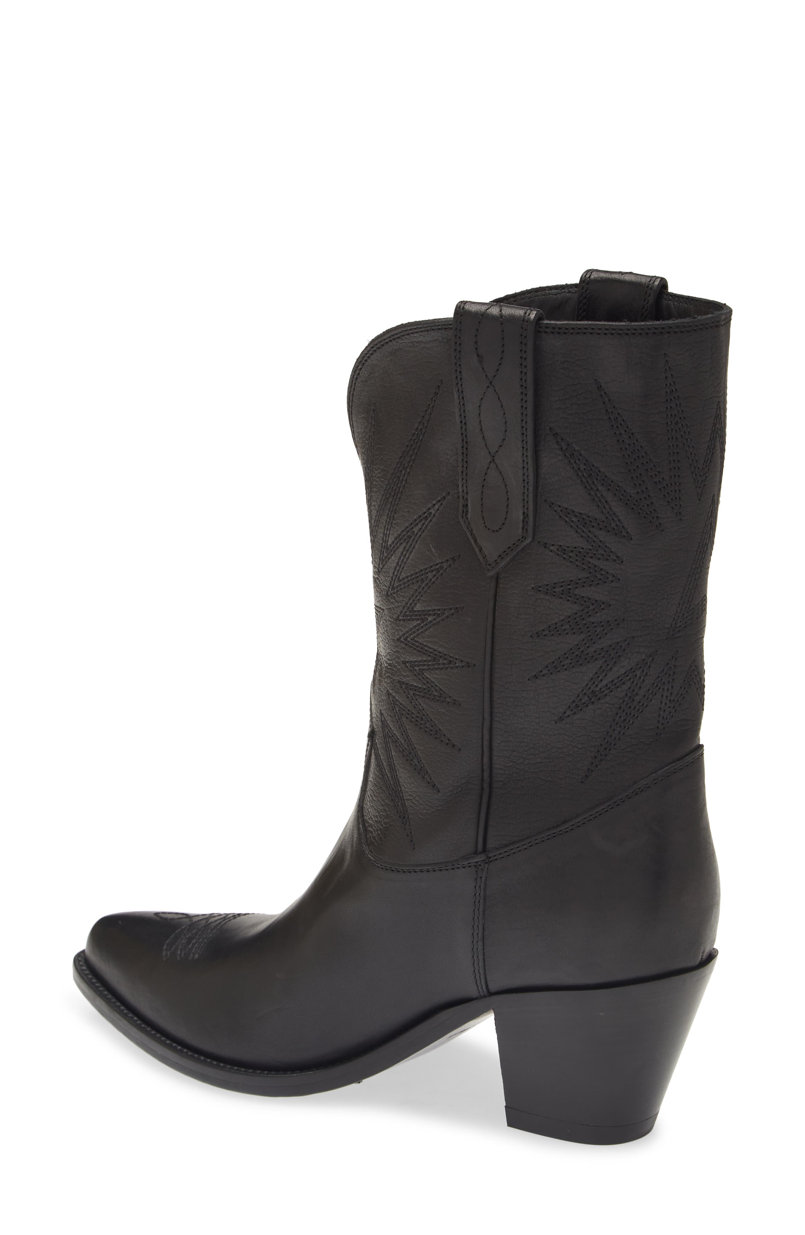 Golden Goose Wish Star Western Boot, Alternate, color, Black