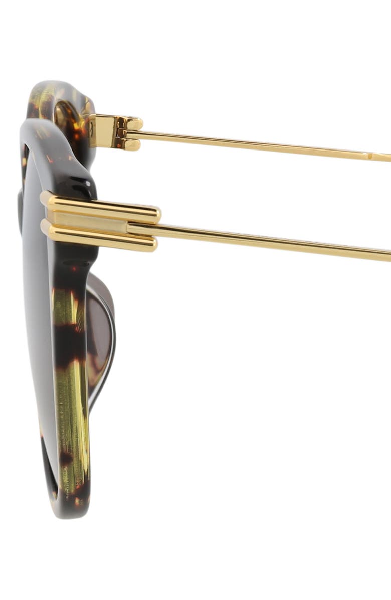 Bottega Veneta 55mm Round Sunglasses, Alternate, color, Havana Gold Brown