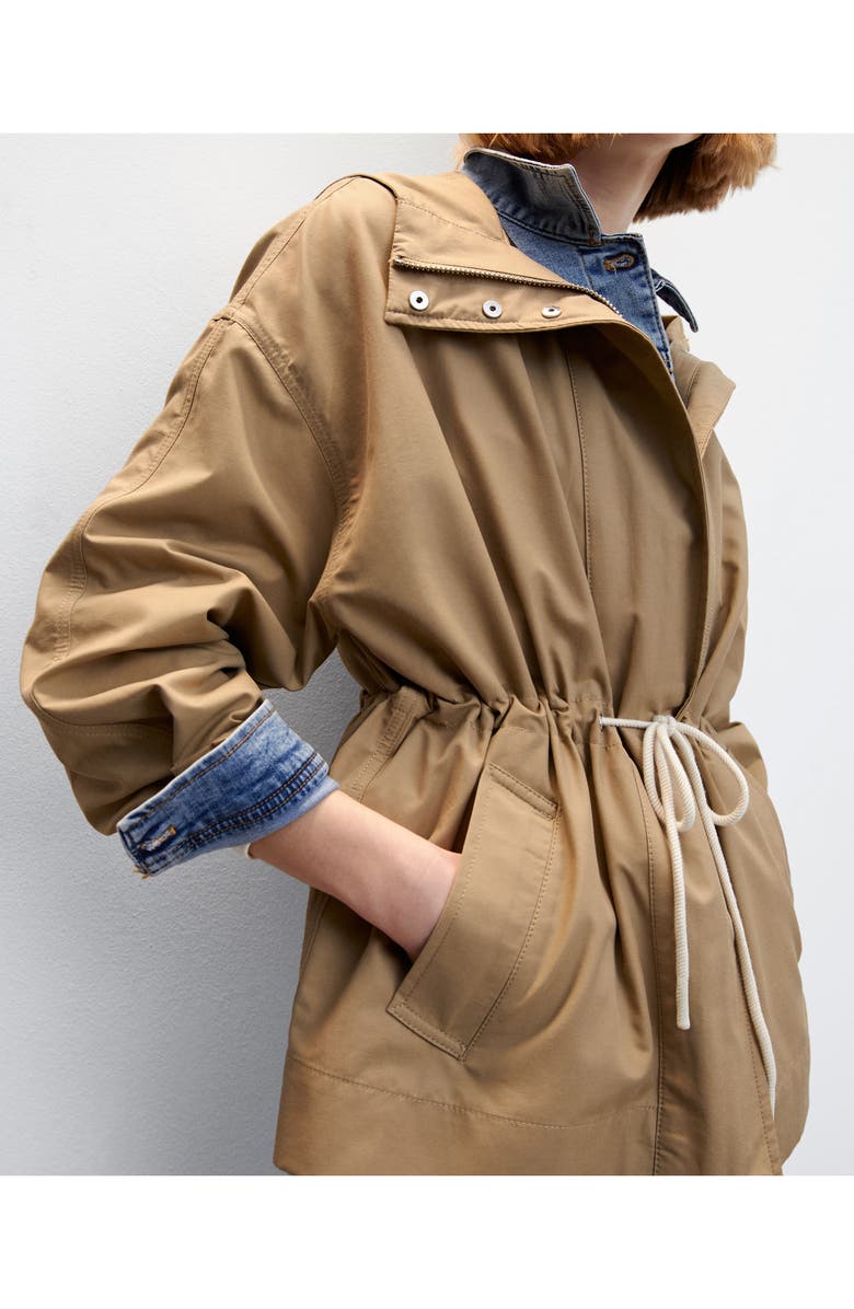 MANGO Split Pocket Hooded Water Repellent Jacket, Alternate, color,