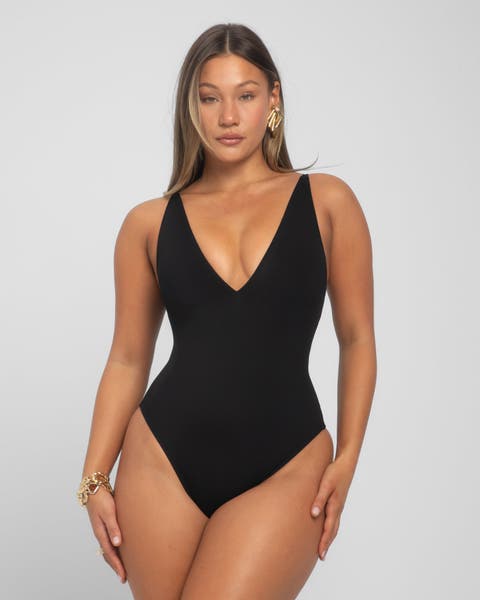 Mega Sculpting Plunge Brazilain Cut One-Piece Swimsuit