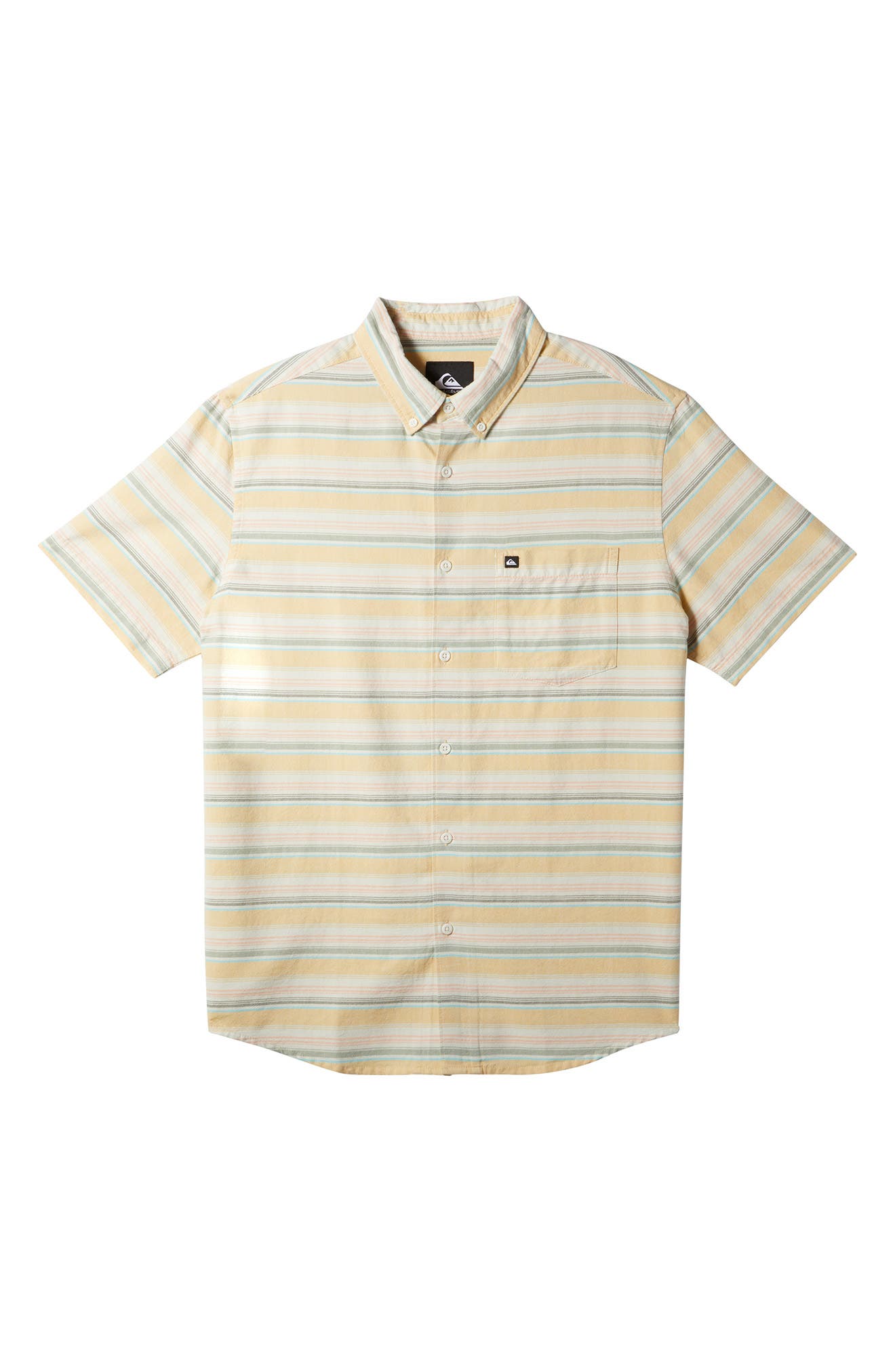 Quiksilver Oxford Stripe Short Sleeve Button-Up Shirt