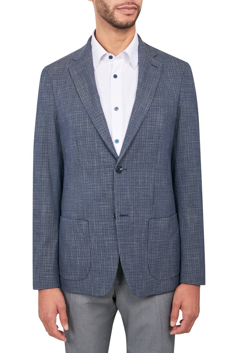 Slim Fit Microcheck Sport Coat, Main, color, BLUE