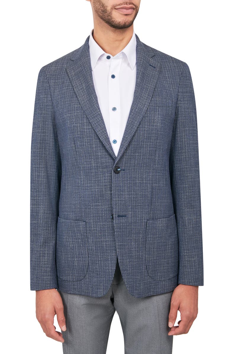 W.R.K Slim Fit Microcheck Sport Coat, Main, color, Blue