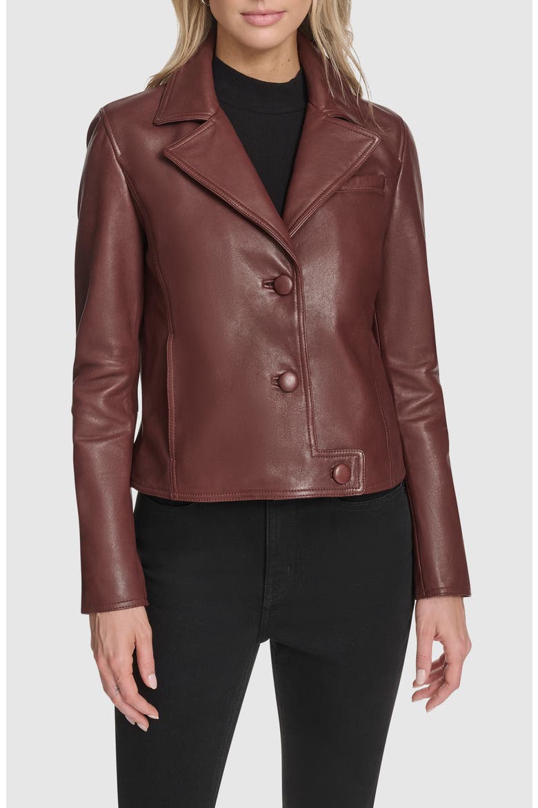 Paluma Leather Jacket, Main, color, RUBY