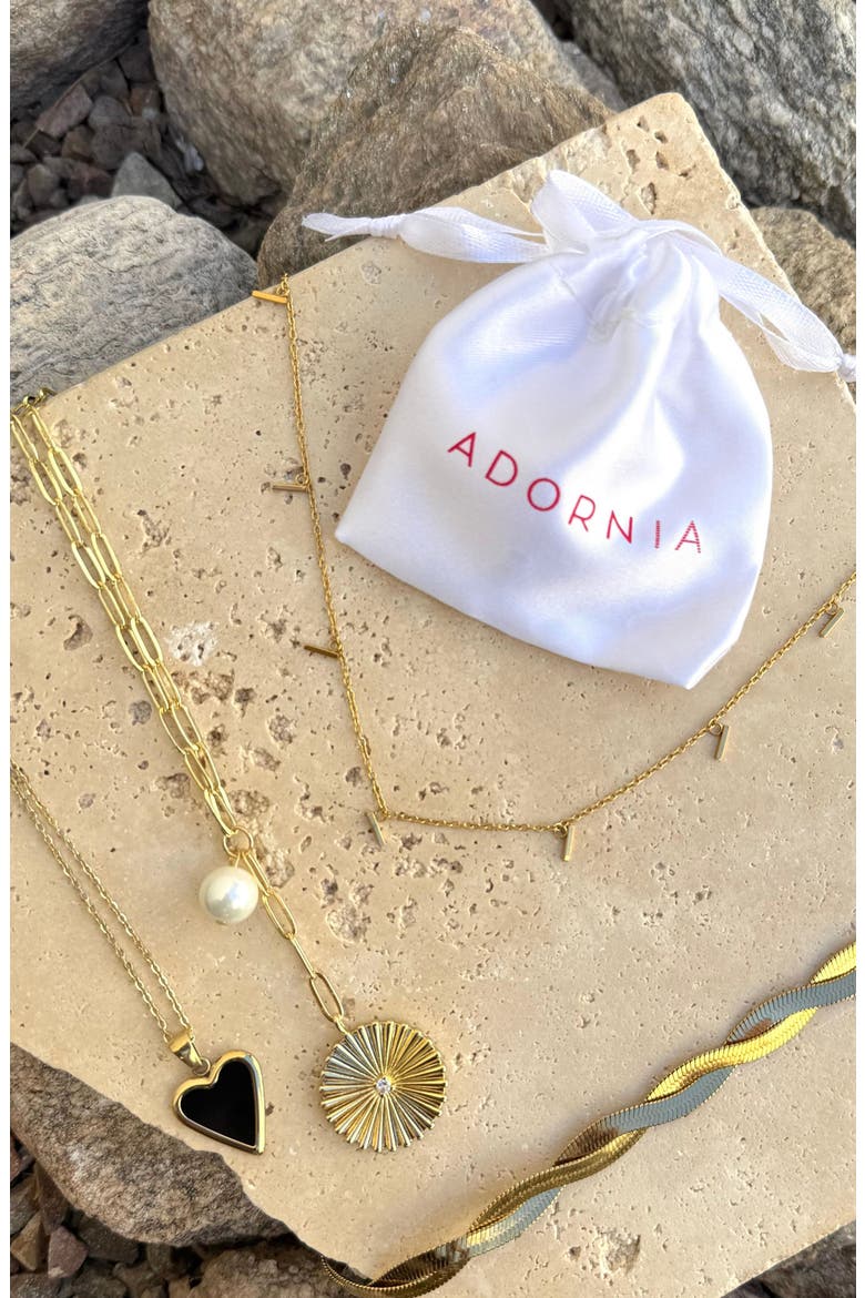 Set of 4 Necklaces, Alternate, color, GOLD