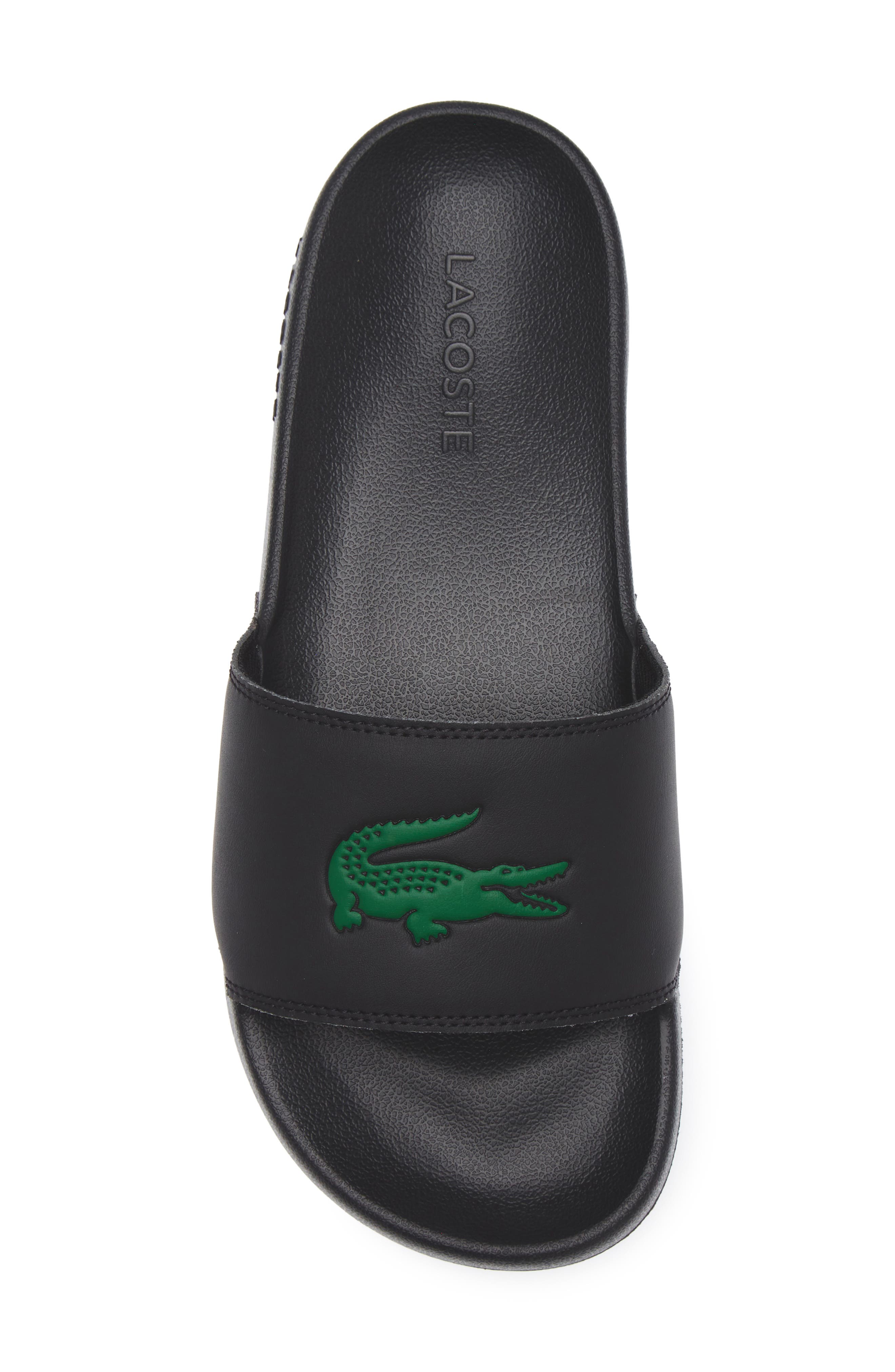 Lacoste Serve Slide Sandal, Alternate, color, Black/ Green