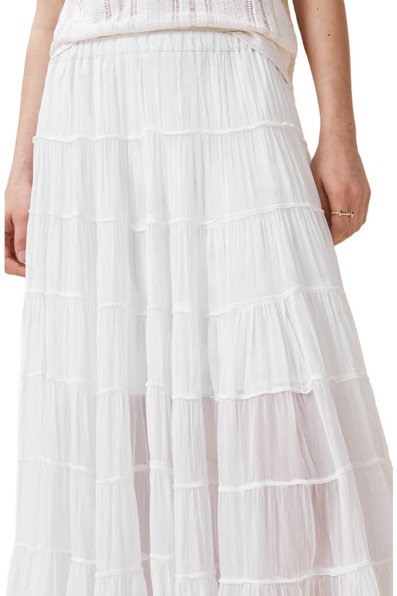 Eva Tiered Midi Skirt, Alternate, color, CHALK WHITE
