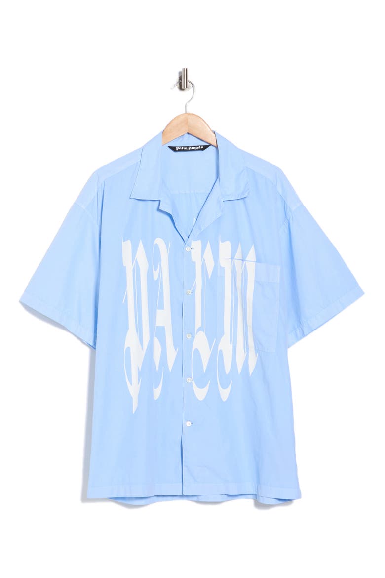 Cotton Button-Up Shirt, Alternate, color, LIGHT BLUE WHITE