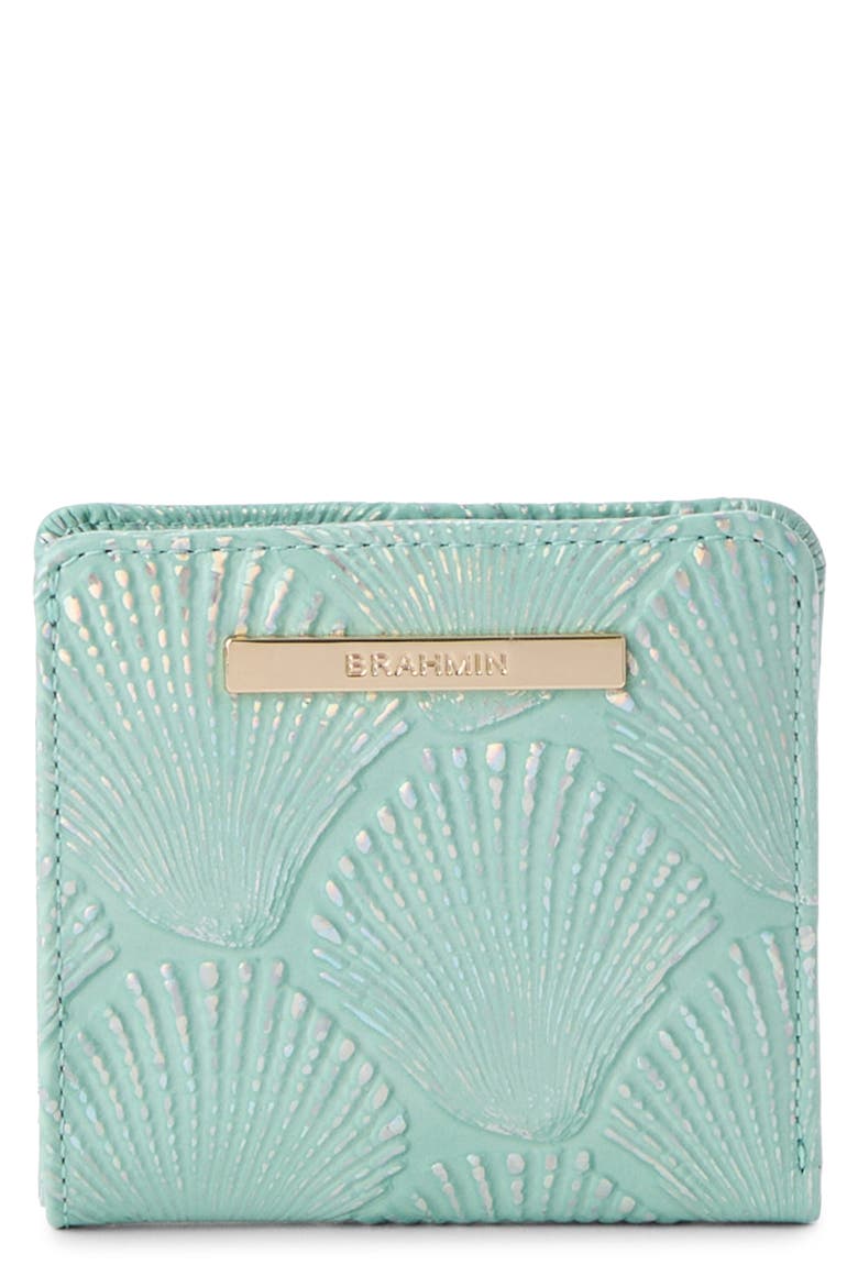 Jane Embossed Leather Bifold Wallet, Main, color, WATERFALL