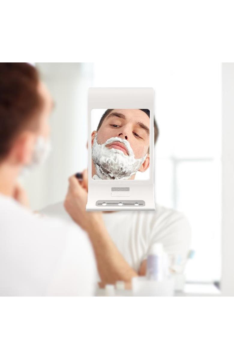 Zadro Fogless Lighted Shower Mirror with Suction Cup Mounting & Squeegee, Alternate, color, Silver