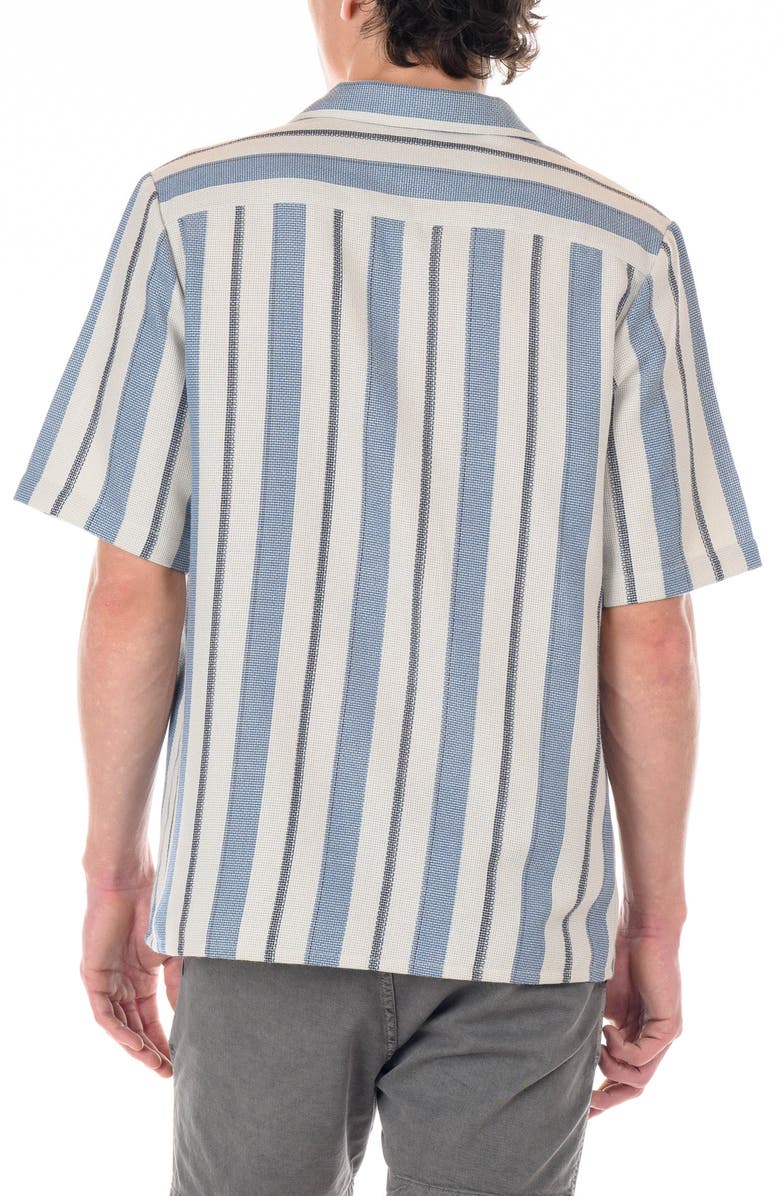 Original Paperbacks Del Mar Stripe Stretch Weave Camp Shirt, Alternate, color, Ocean