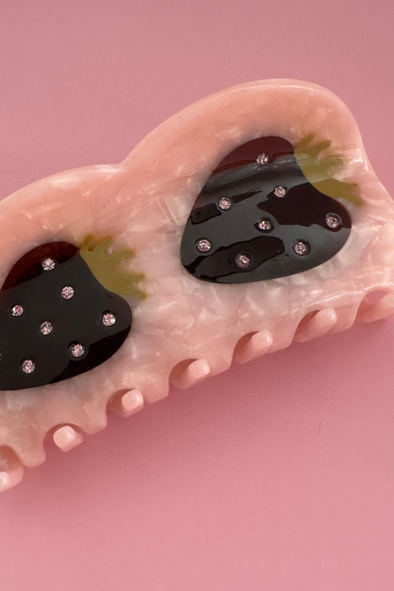Strawberries Hair Claw, Alternate, color, Blush
