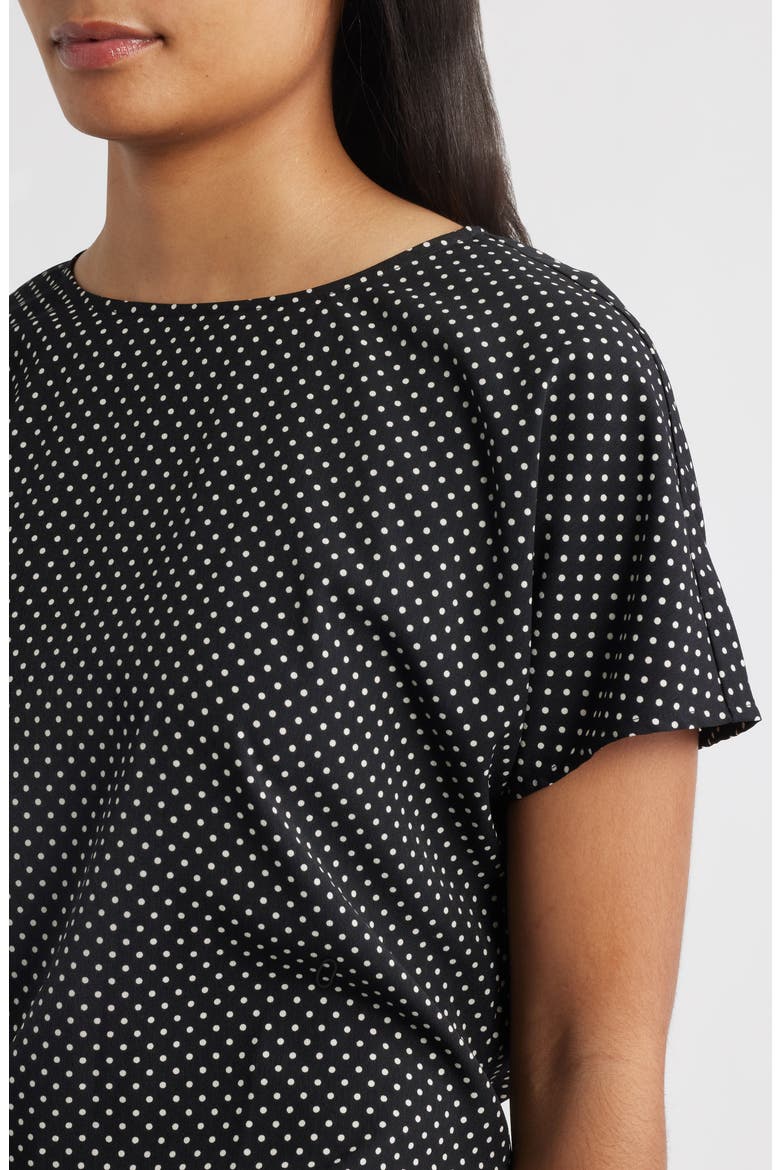 Polka Dot Short Sleeve Top, Alternate, color, ANNE BLACK / ANNE WHITE
