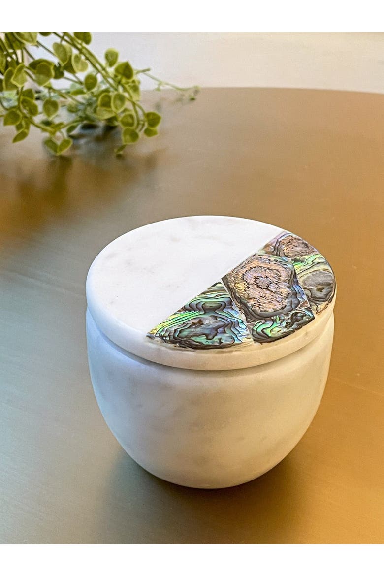Rainbow Eucalyptus Marble Candle, Alternate, color, White
